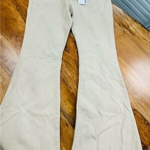 BNWT Women's Vervet Light Beige Cotton Blend Wide Leg Jeans Size30 (T1)